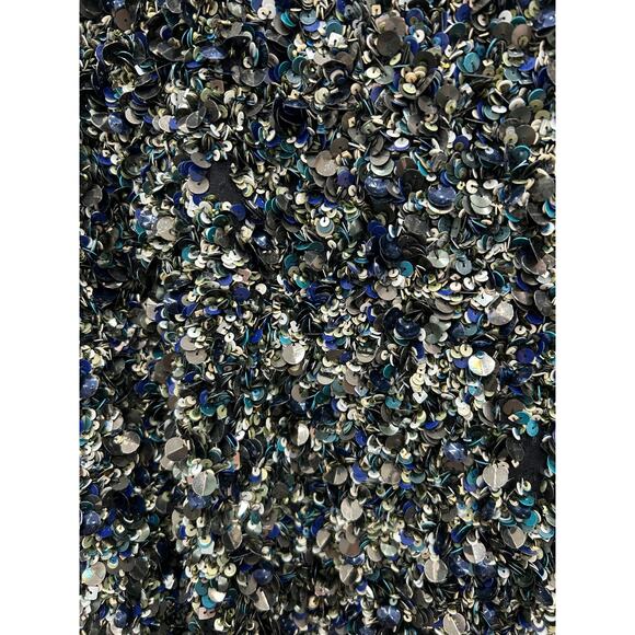 HAUTE HIPPIE Mosaic Sequin Embelished Cropped Top Short Sleeves Black Silk Sz‎ M - Picture 4 of 12